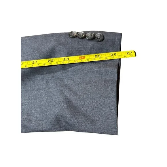 Calvin Klein Mens Gray 2-Piece Suit 46L Jacket & Pants 100% Wool Classic Fit - Picture 6 of 16